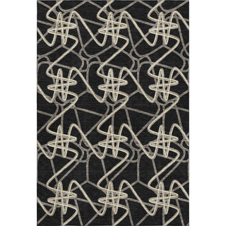 Piper Looms Mayfield Geometric AMF947 Black Machine Washable Area Rug main image