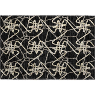 Piper Looms Mayfield Geometric AMF947 Black Machine Washable Area Rug Scatter Main Image