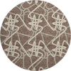 Piper Looms Mayfield Geometric AMF947 Brown Machine Washable Area Rug Round Main Image