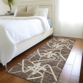 Piper Looms Mayfield Geometric AMF947 Brown Machine Washable Area Rug Runner Lifestyle Image Feature