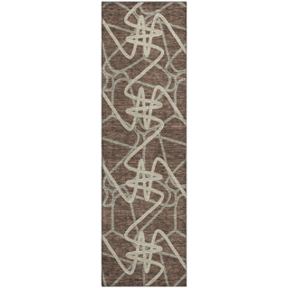 Piper Looms Mayfield Geometric AMF947 Brown Machine Washable Area Rug Runner Main Image