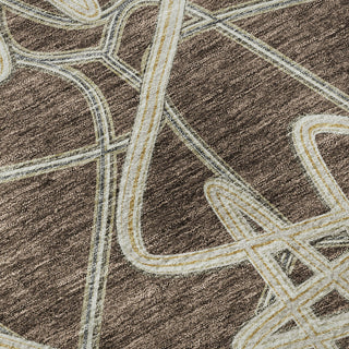 Piper Looms Mayfield Geometric AMF947 Brown Machine Washable Area Rug Swatch Image