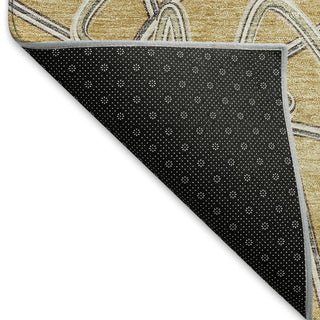 Piper Looms Mayfield Geometric AMF947 Gold Machine Washable Area Rug Backing Image