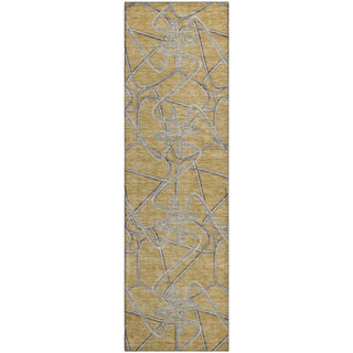 Piper Looms Mayfield Geometric AMF947 Gold Machine Washable Area Rug Runner Main Image