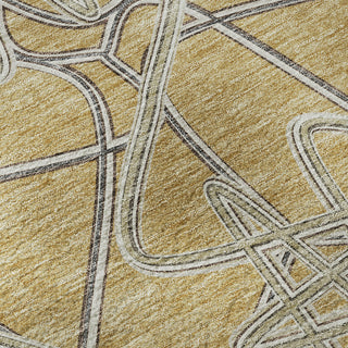 Piper Looms Mayfield Geometric AMF947 Gold Machine Washable Area Rug Swatch Image