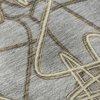Piper Looms Mayfield Geometric AMF947 Gray Machine Washable Area Rug Swatch Image