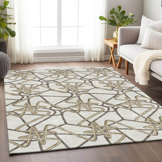 Piper Looms Mayfield Geometric AMF947 Ivory Machine Washable Area Rug Lifestyle Image Feature