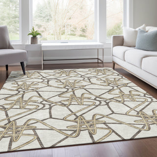 Piper Looms Mayfield Geometric AMF947 Ivory Machine Washable Area Rug Lifestyle Image Feature