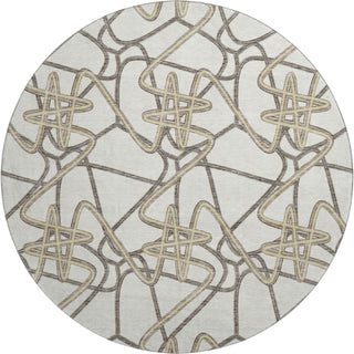 Piper Looms Mayfield Geometric AMF947 Ivory Machine Washable Area Rug Round Main Image