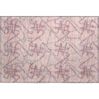 Piper Looms Mayfield Geometric AMF947 Pink Machine Washable Area Rug Scatter Main Image