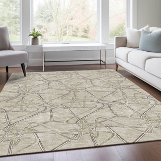 Piper Looms Mayfield Geometric AMF947 Putty Machine Washable Area Rug Lifestyle Image Feature