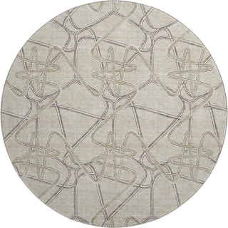 Piper Looms Mayfield Geometric AMF947 Putty Machine Washable Area Rug Round Main Image