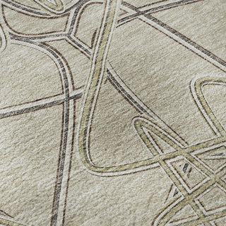 Piper Looms Mayfield Geometric AMF947 Putty Machine Washable Area Rug Swatch Image