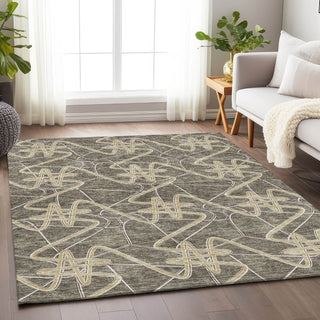 Piper Looms Mayfield Geometric AMF947 Taupe Machine Washable Area Rug Lifestyle Image Feature