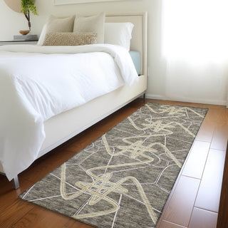 Piper Looms Mayfield Geometric AMF947 Taupe Machine Washable Area Rug Runner Lifestyle Image Feature