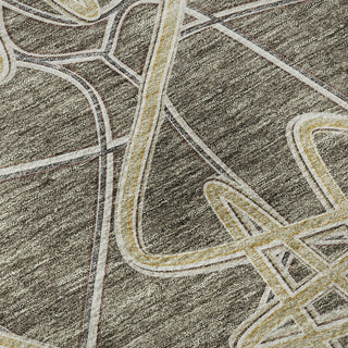 Piper Looms Mayfield Geometric AMF947 Taupe Machine Washable Area Rug Swatch Image