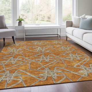Piper Looms Mayfield Geometric AMF947 Terracotta Machine Washable Area Rug Lifestyle Image Feature