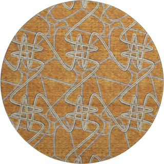 Piper Looms Mayfield Geometric AMF947 Terracotta Machine Washable Area Rug Round Main Image
