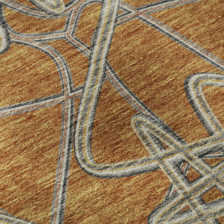 Piper Looms Mayfield Geometric AMF947 Terracotta Machine Washable Area Rug Swatch Image
