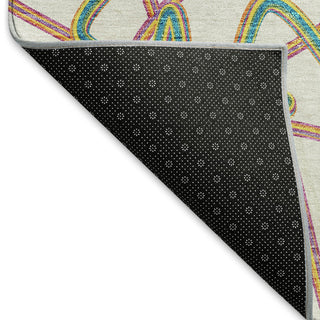 Piper Looms Mayfield Geometric AMF947 White Machine Washable Area Rug Backing Image
