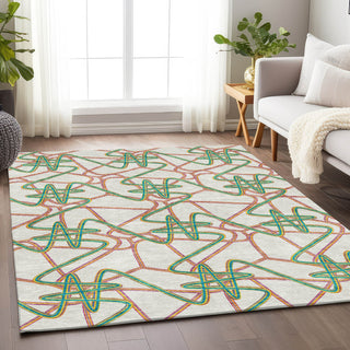 Piper Looms Mayfield Geometric AMF947 White Machine Washable Area Rug Lifestyle Image Feature