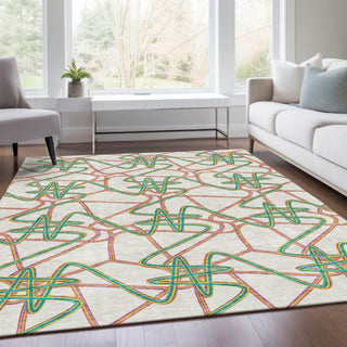 Piper Looms Mayfield Geometric AMF947 White Machine Washable Area Rug Lifestyle Image Feature