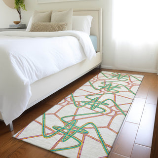 Piper Looms Mayfield Geometric AMF947 White Machine Washable Area Rug Runner Lifestyle Image Feature