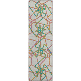 Piper Looms Mayfield Geometric AMF947 White Machine Washable Area Rug Runner Main Image