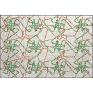 Piper Looms Mayfield Geometric AMF947 White Machine Washable Area Rug Scatter Main Image