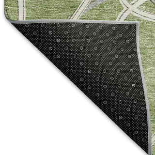 Piper Looms Mayfield Geometric AMF948 Aloe Machine Washable Area Rug Backing Image