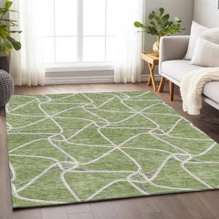 Piper Looms Mayfield Geometric AMF948 Aloe Machine Washable Area Rug Lifestyle Image Feature