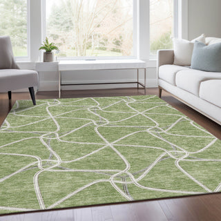 Piper Looms Mayfield Geometric AMF948 Aloe Machine Washable Area Rug Lifestyle Image Feature