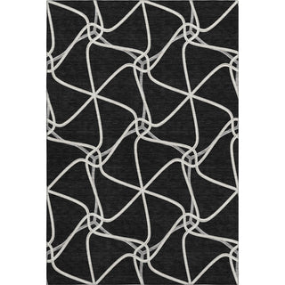 Piper Looms Mayfield Geometric AMF948 Black Machine Washable Area Rug main image