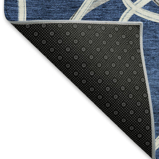 Piper Looms Mayfield Geometric AMF948 Blue Machine Washable Area Rug Backing Image