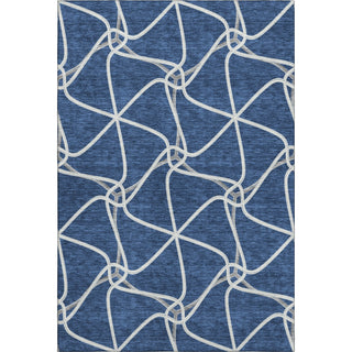 Piper Looms Mayfield Geometric AMF948 Blue Machine Washable Area Rug main image