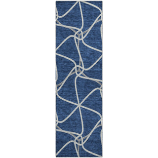 Piper Looms Mayfield Geometric AMF948 Blue Machine Washable Area Rug Runner Main Image