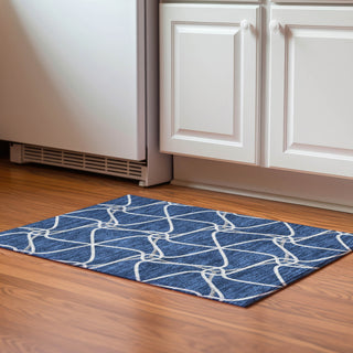Piper Looms Mayfield Geometric AMF948 Blue Machine Washable Area Rug Scatter Lifestyle Image Feature