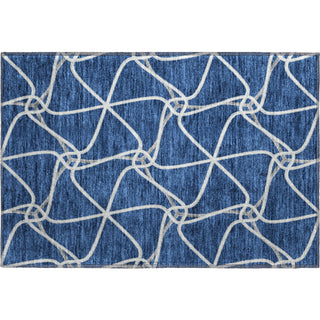 Piper Looms Mayfield Geometric AMF948 Blue Machine Washable Area Rug Scatter Main Image