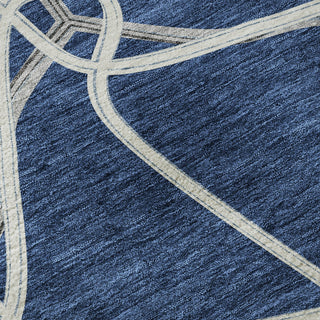 Piper Looms Mayfield Geometric AMF948 Blue Machine Washable Area Rug Swatch Image