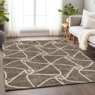 Piper Looms Mayfield Geometric AMF948 Brown Machine Washable Area Rug Lifestyle Image Feature