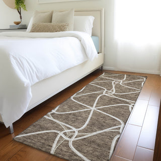 Piper Looms Mayfield Geometric AMF948 Brown Machine Washable Area Rug Runner Lifestyle Image Feature