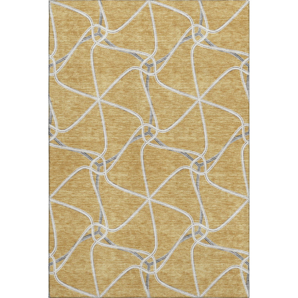 Piper Looms Mayfield Geometric AMF948 Gold Machine Washable Area Rug main image