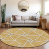 Piper Looms Mayfield Geometric AMF948 Gold Machine Washable Area Rug Round Lifestyle Image Feature