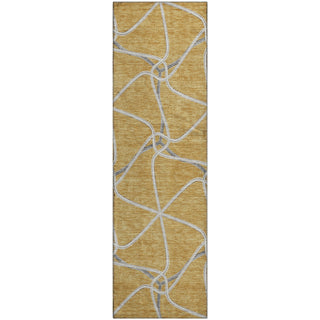 Piper Looms Mayfield Geometric AMF948 Gold Machine Washable Area Rug Runner Main Image