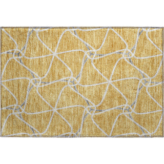 Piper Looms Mayfield Geometric AMF948 Gold Machine Washable Area Rug Scatter Main Image