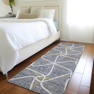 Piper Looms Mayfield Geometric AMF948 Gray Machine Washable Area Rug Runner Lifestyle Image Feature