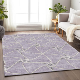 Piper Looms Mayfield Geometric AMF948 Lavender Machine Washable Area Rug Lifestyle Image Feature