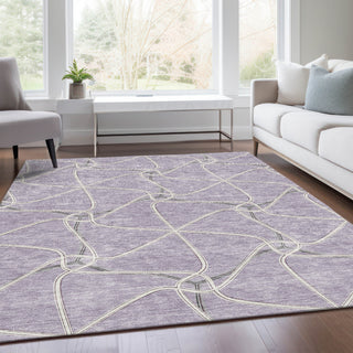 Piper Looms Mayfield Geometric AMF948 Lavender Machine Washable Area Rug Lifestyle Image Feature