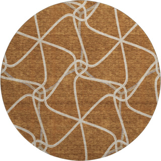 Piper Looms Mayfield Geometric AMF948 Paprika Machine Washable Area Rug Round Main Image