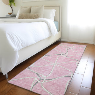 Piper Looms Mayfield Geometric AMF948 Pink Machine Washable Area Rug Runner Lifestyle Image Feature